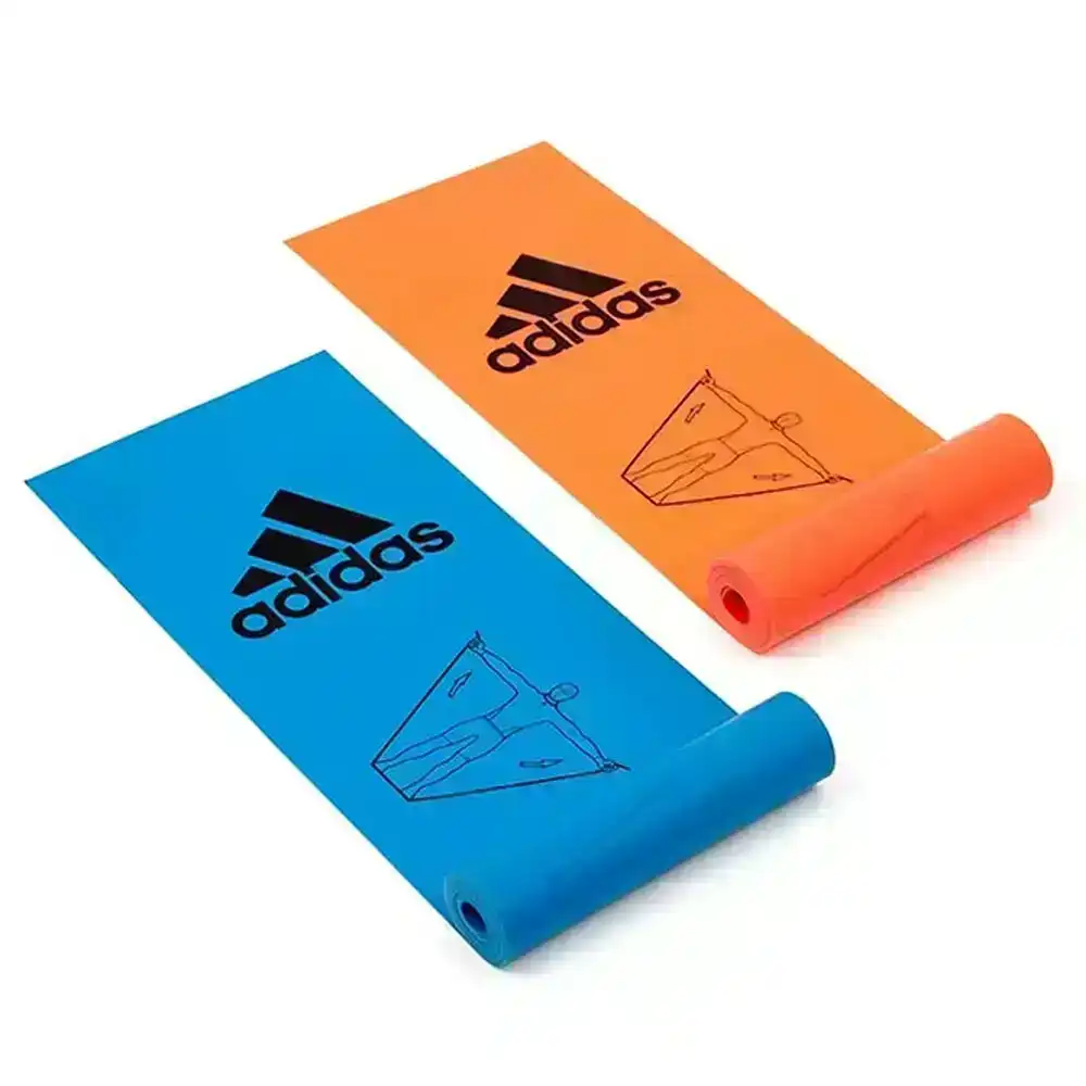 2pc Adidas Training Bands Latex Gym Fitness Strength Workout Exercise Orange/BL
