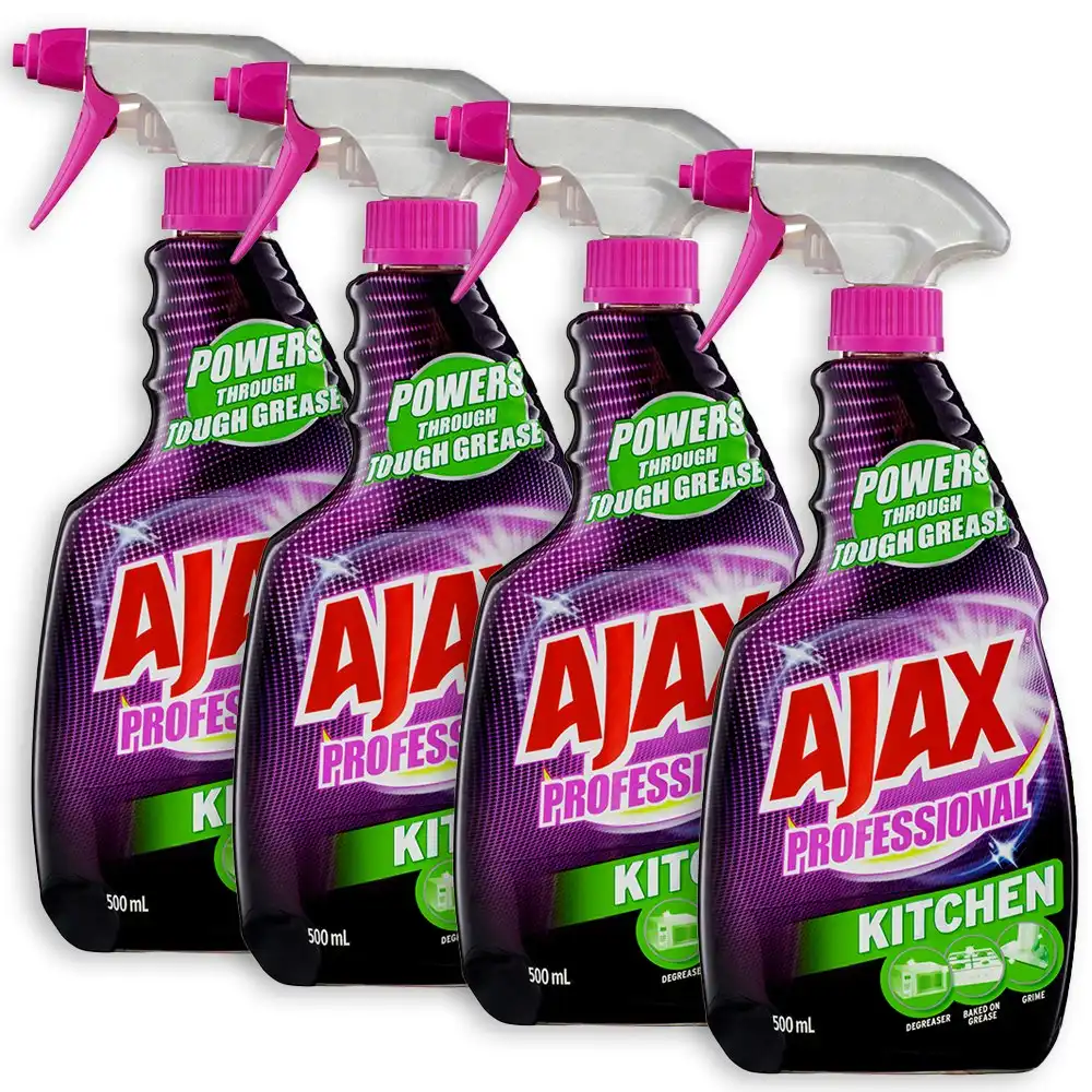 4x Ajax 500ml Professional Kitchen/Stove Degreaser/Grime/Grease Cleaner Spray