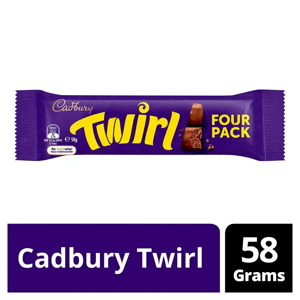 42pc Cadbury Dairy Milk Chocolate Twirl Bar 58g Choco Confectionery Sweet Snack