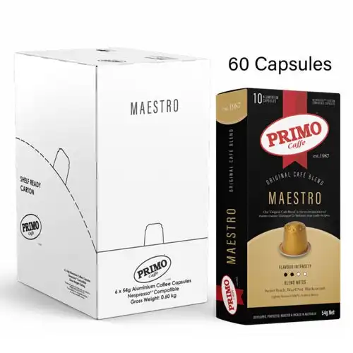 6x10pc Primo Caffe Maestro 54g Coffee Capsule/Pod Compatible w/Nespresso Machine