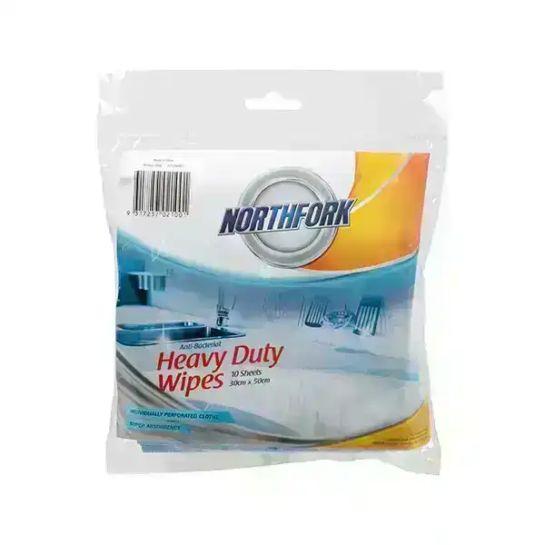 6x 10pc Northfork Perforated Cloths/Sheets 50x30cm Cleaning Wipes