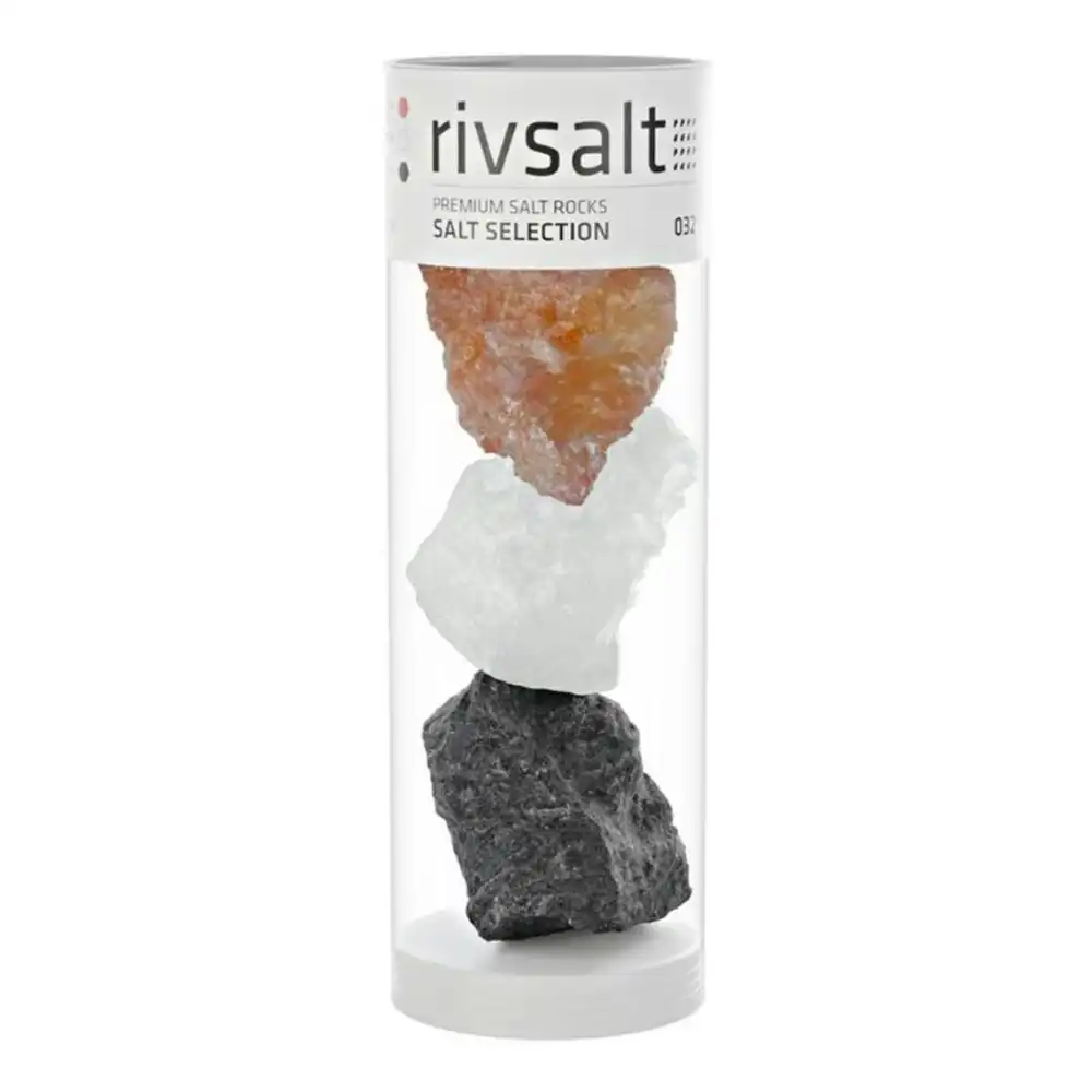 3pc Rivsalt Premium Rose/Halit/Kala Namak Cooking Salt Rocks Selection LGE 240g