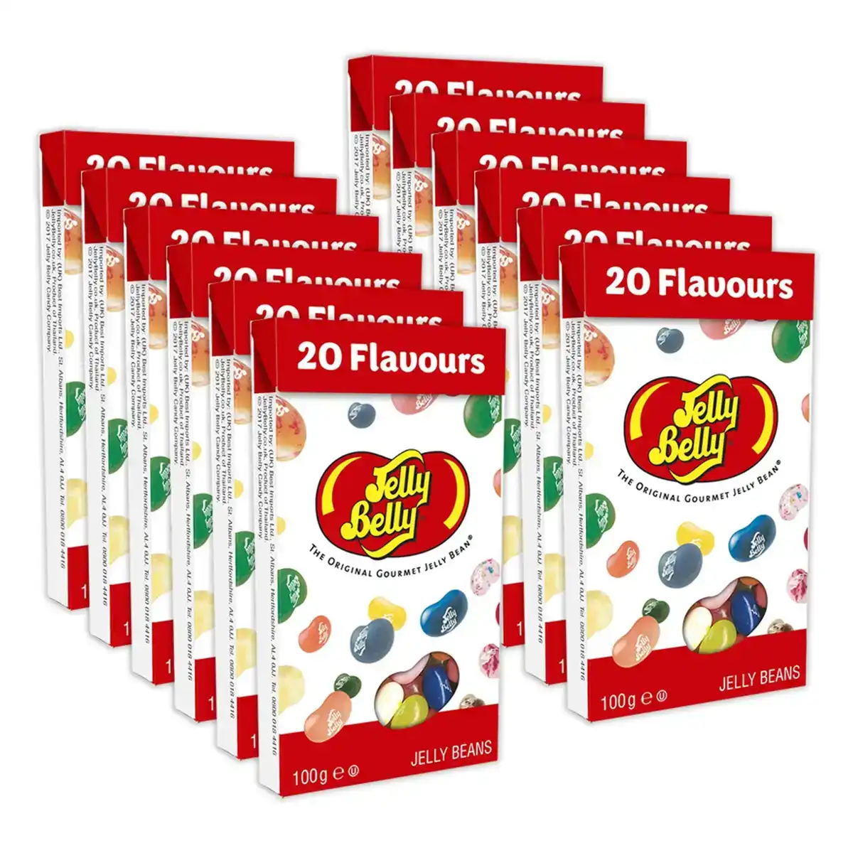12pc Jelly Belly 20 Assorted Flavour 100g Jelly Beans Sweets Candy Confectionery