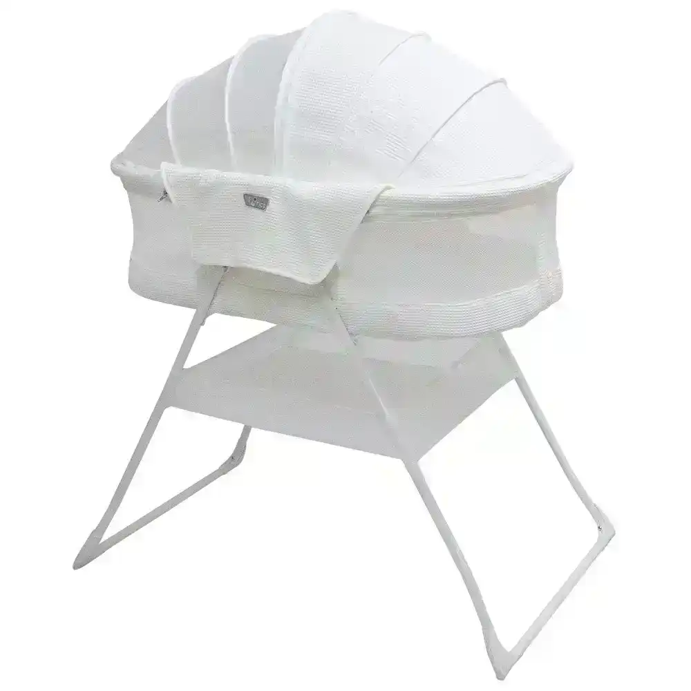 Valco Baby White Standing Rico Bassinet Fully Enclosed for Baby/Infant/Newborn