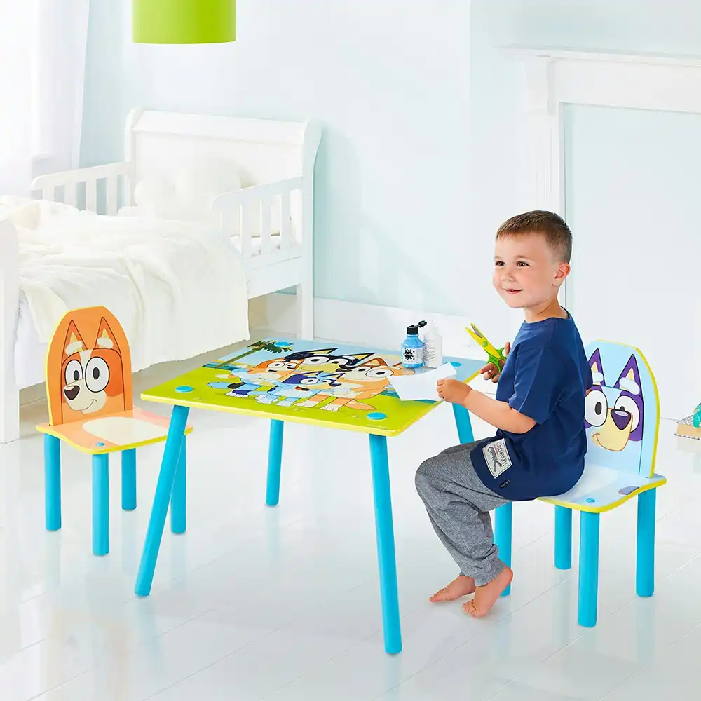Bluey Wooden Kids/Toddlers Table & Chairs Set Crafts/Tea Time Children Furniture