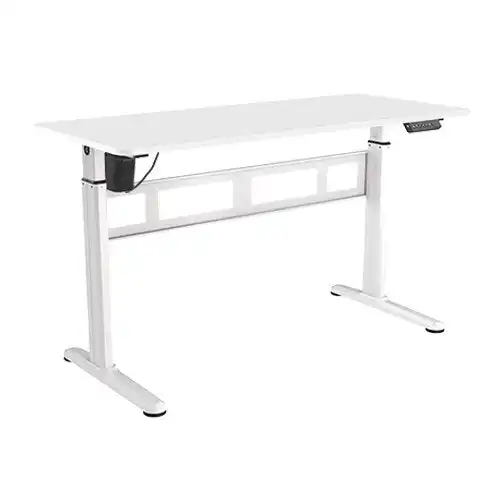 Brateck 140cm Stylish Single-Motor Sit/Stand Adjustable Desk Office Table White