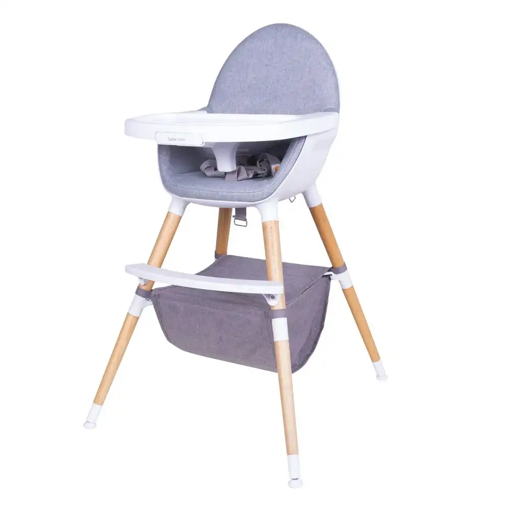 Bebe Care Zuri 6m+ Baby/Toddler High Feeding Chair w/Table Tray Natural WH/GRY