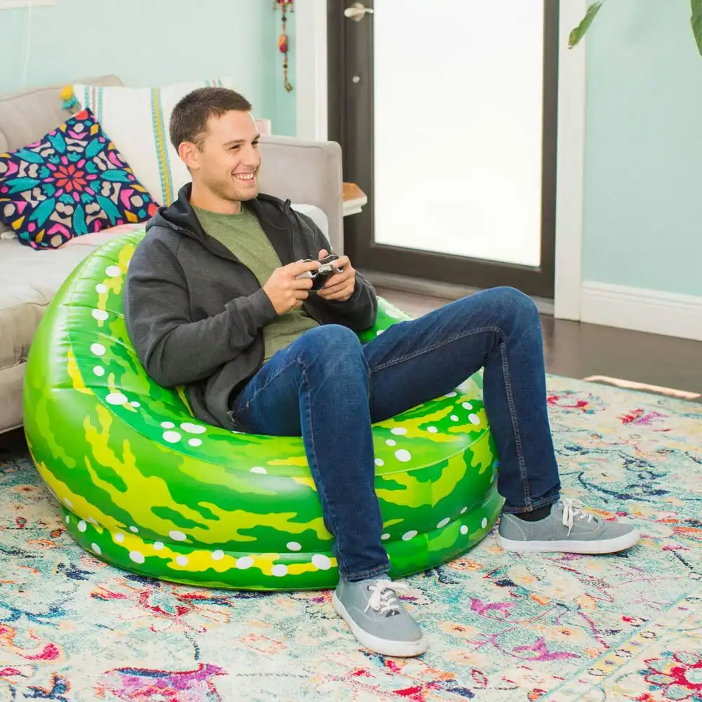 Blochair Rick & Morty Portal Inflatable Chair Lounge Toy Sofa/Couch Green