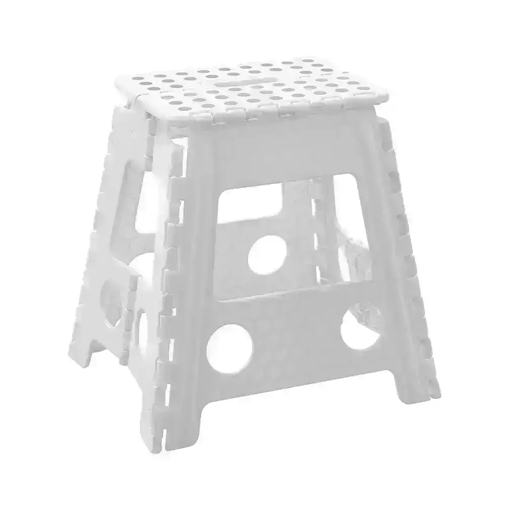 Boxsweden Foldaway 29x39cm Step Stool Chair Indoor/Outdoor Seat Large White