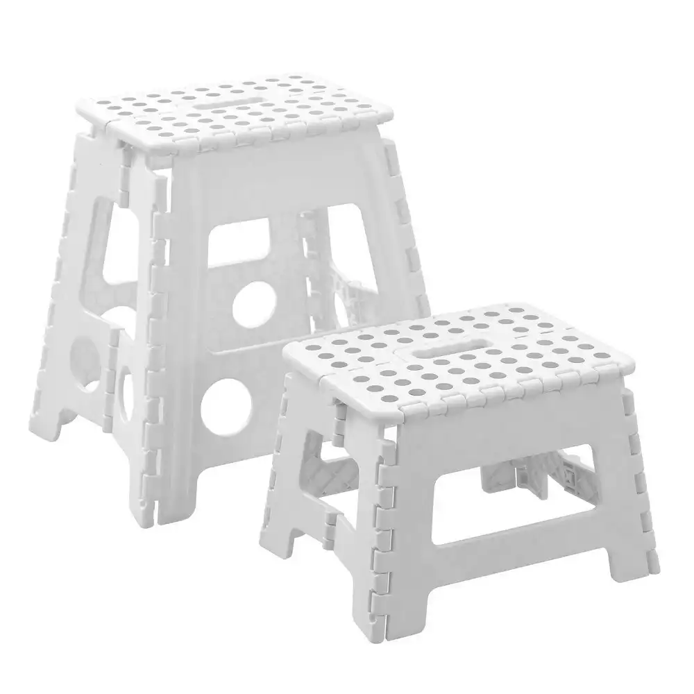 Boxsweden Foldaway 29x39cm Step Stool Chair Indoor/Outdoor Seat Large White