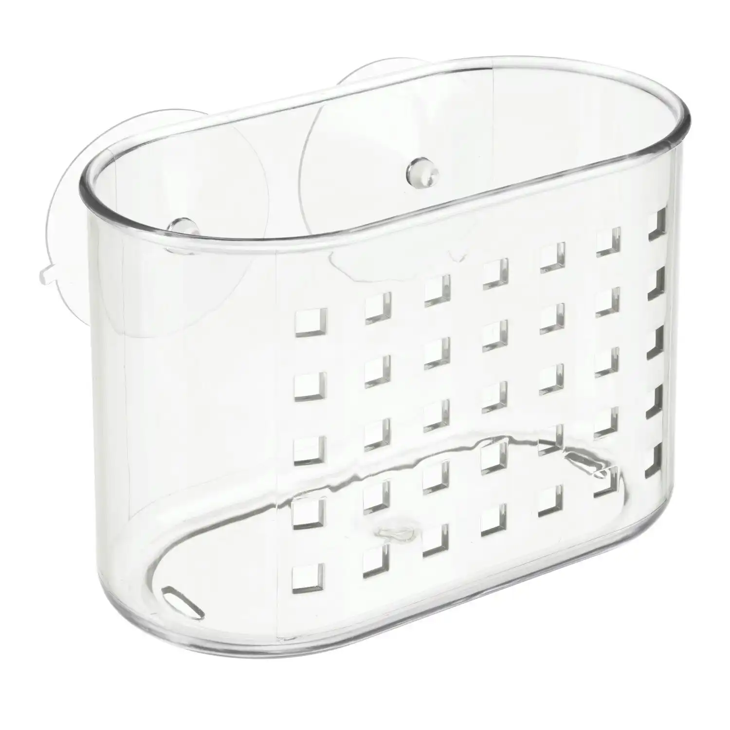 Idesign Classic 18x9.5cm Suction Mini Shower Basket Bath Organiser Storage Clear