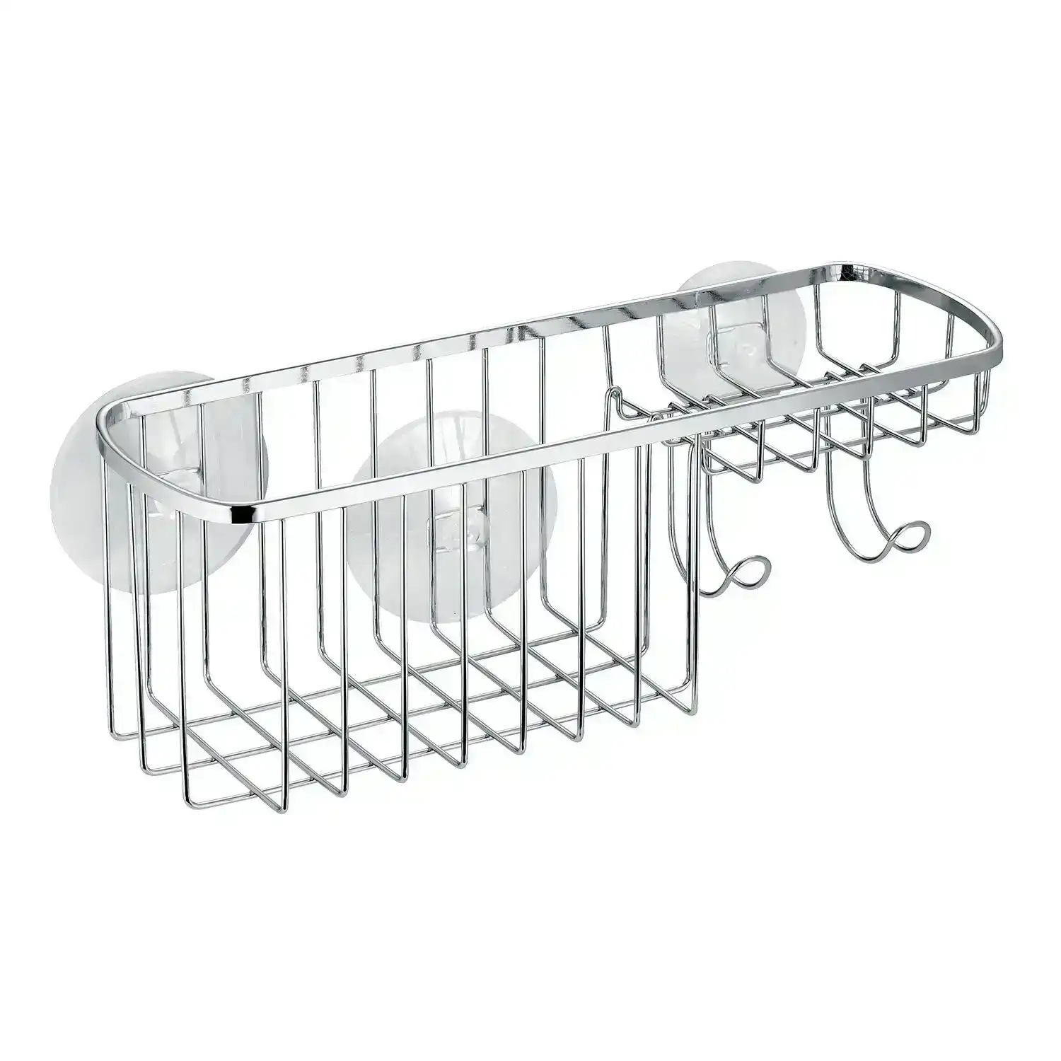 Idesign Gia 26.5cm Stainless Steel Combo Suction Basket Bathroom Wall Organiser
