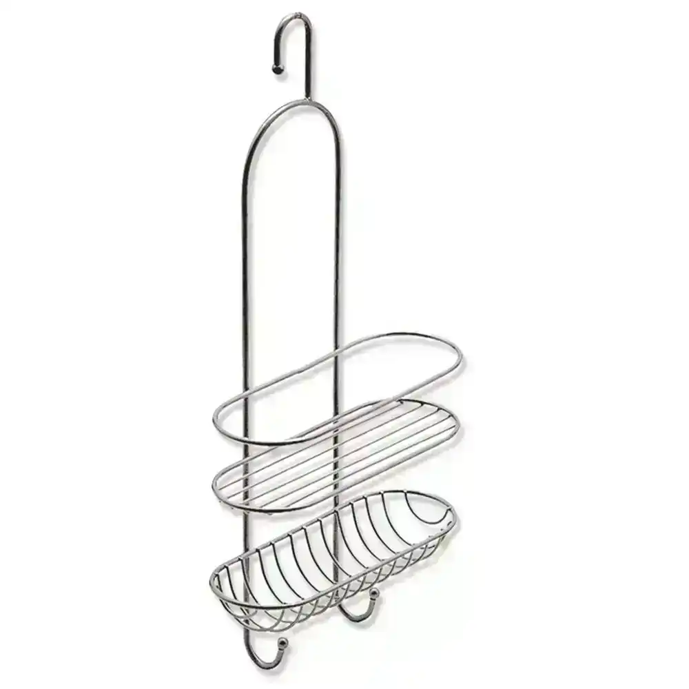Urban Lines Indo 27x58cm Metal Oval Shower Caddy Hanging Rack Gray