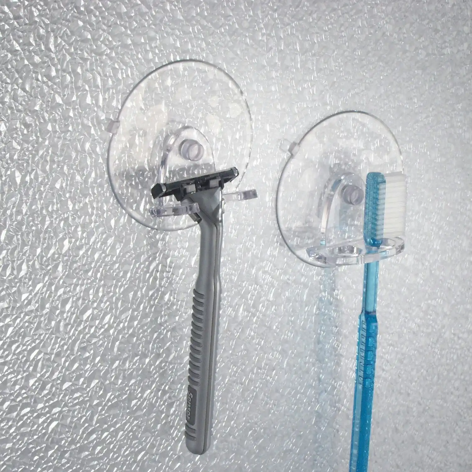 2x Idesign Classic 4.5cm Suction Toothbrush Holder Hanging Organiser Storage CLR