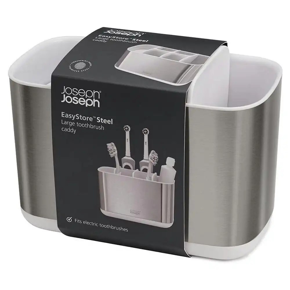 Joseph Joseph EasyStore Steel Toothbrush Caddy/Holder Bathroom Organiser Large