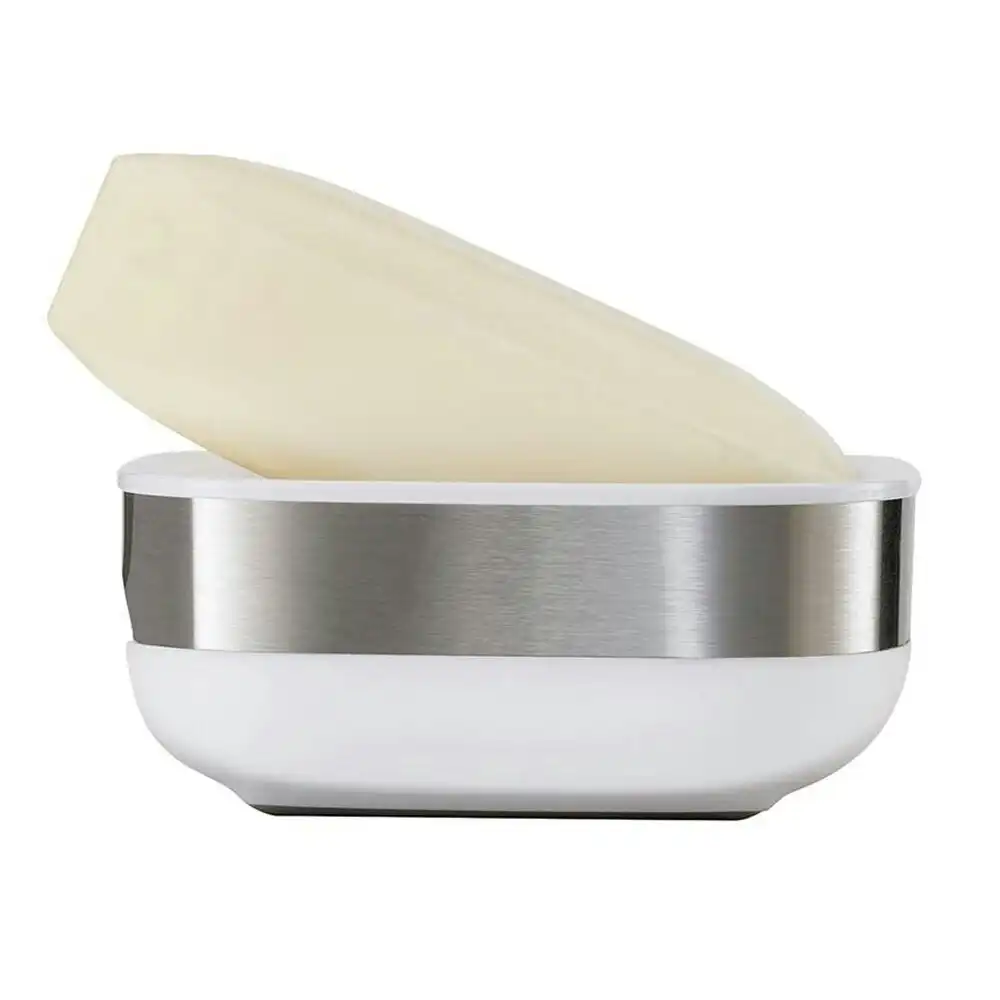 Joseph Joseph Slim Steel Compact Soap Dish Storage/Holder Container Tray White