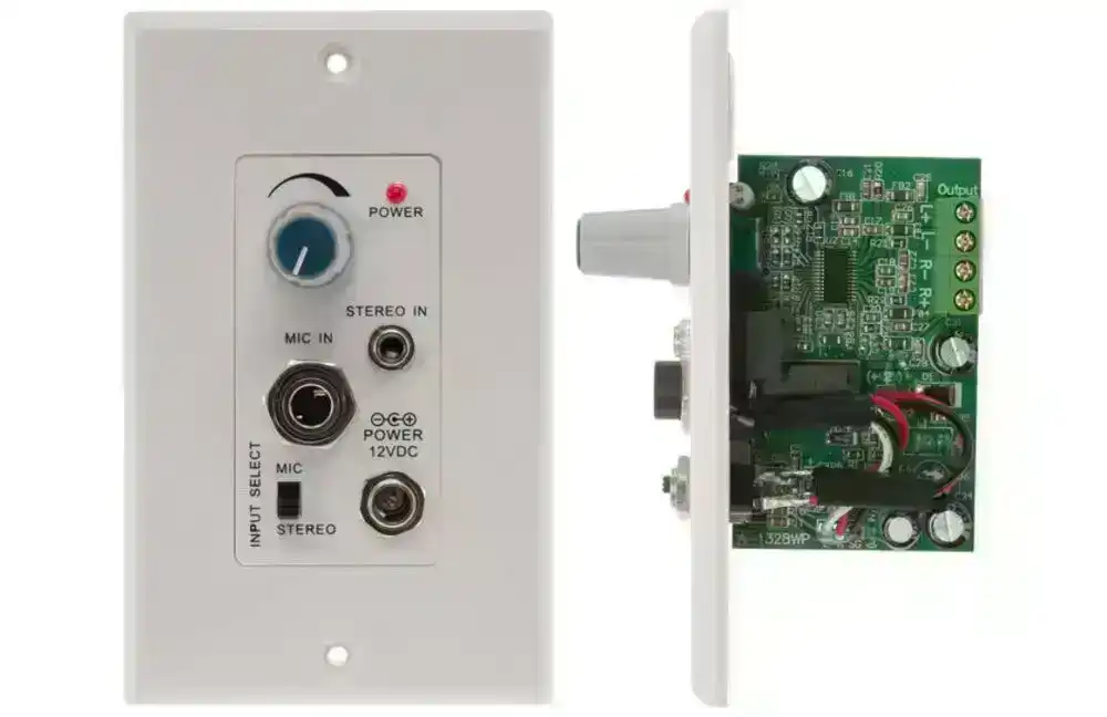 Pro2 PRO1328WP audio Power PA amplifier wall plate 3.5mm line/ microphone input