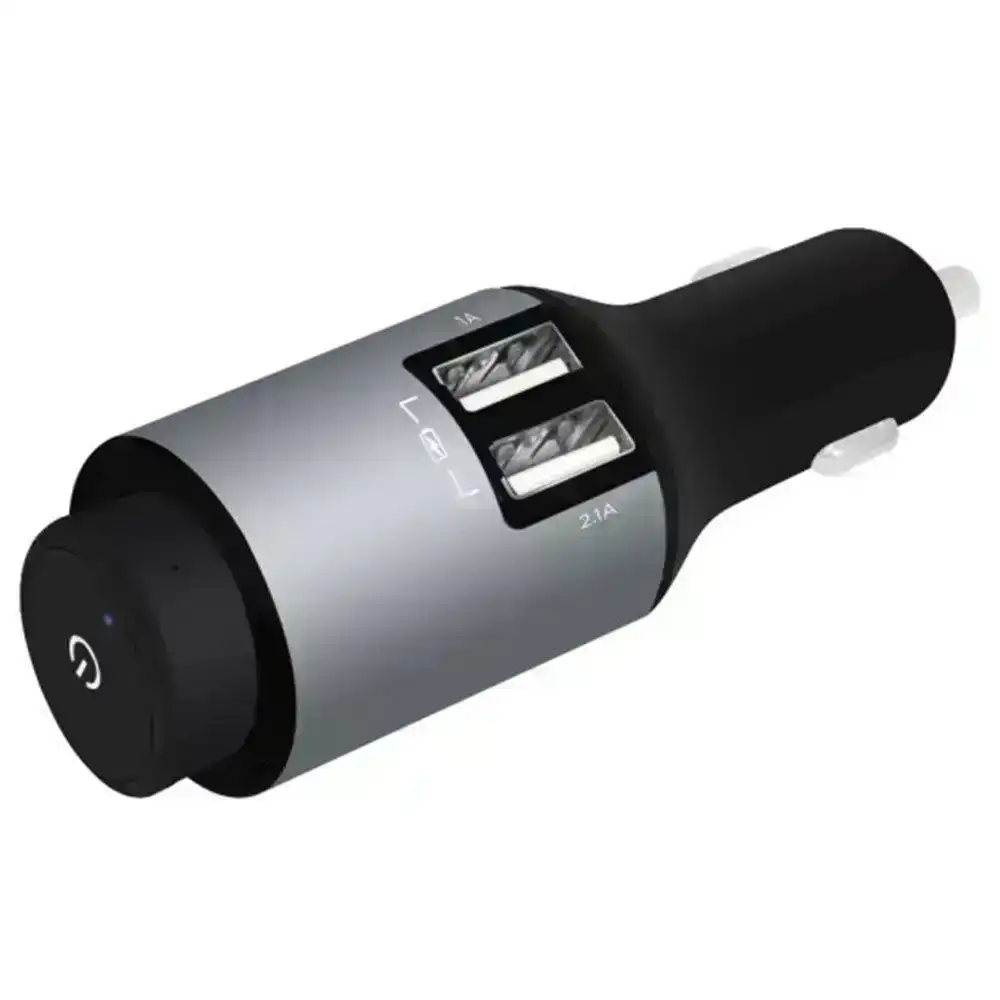 PowerTone Mini Bluetooth/Wireless Earphone w/ Dual USB Port Car Charger Charge