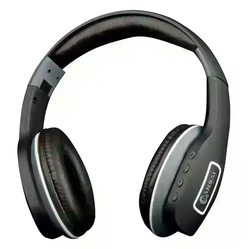 Sansai Bluetooth Stereo Headphones Foldable/Adjustable/Wireless w Controls Black