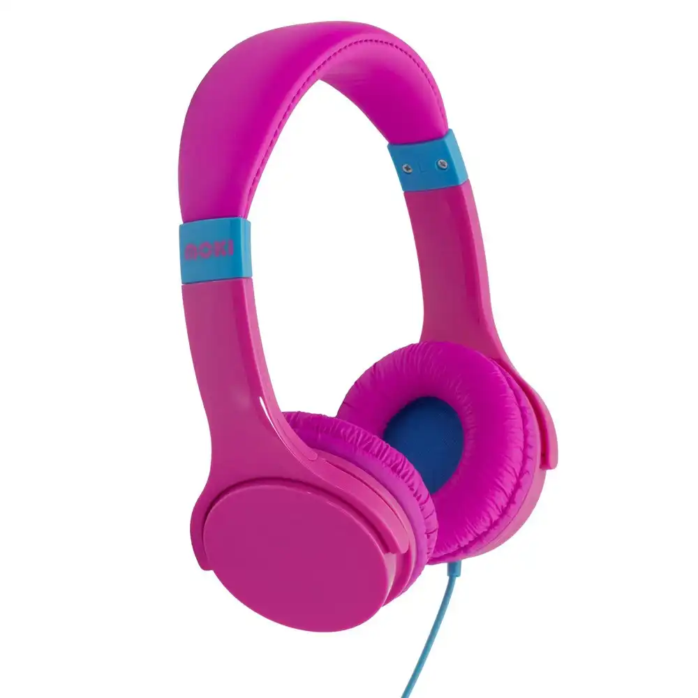 Moki Lil' Kids Volume Limited On Ear Headphones/Headband w/3.5mm Jack Pink 3y+