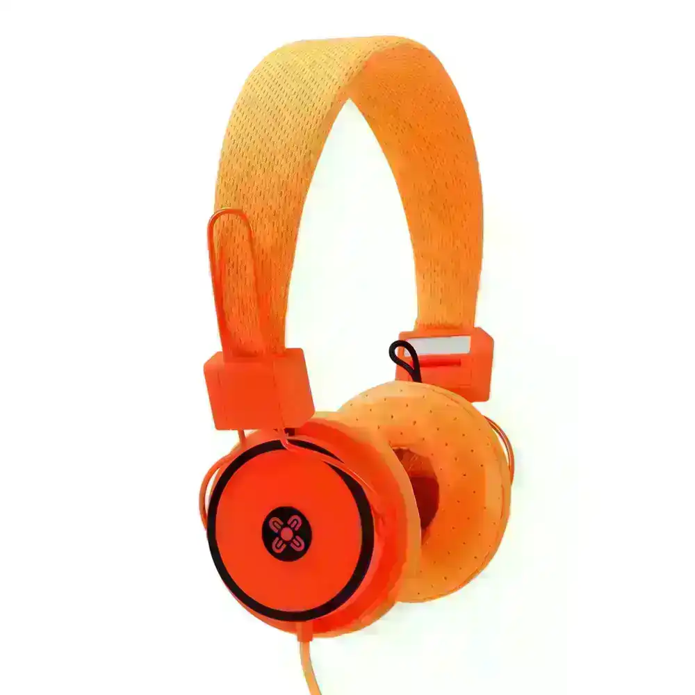 Moki Hyper Headphones On Ear Cup Headband Foldable/3.5mm Jack/1.2m Cable Orange
