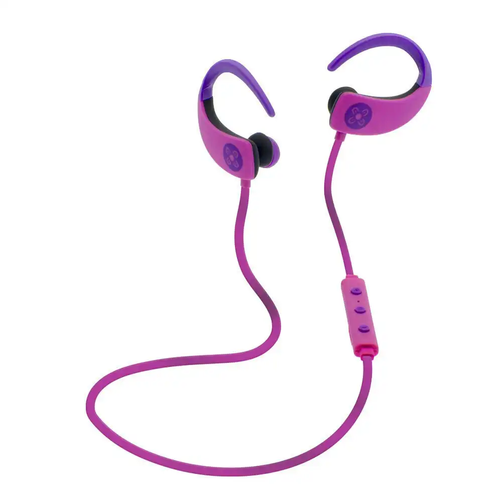 Moki Octane Pink Wireless Bluetooth Earphones Ear-Hooks Sports Headset w/Mic