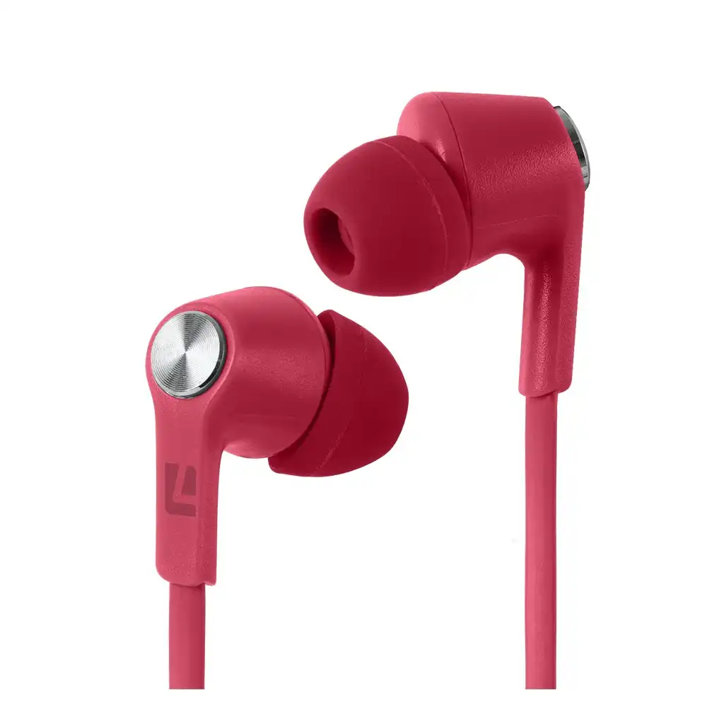 Liquid Ears Wired In-Ear Earphones/Headphones for Music/Calls w/ Mic/3.5mm Red
