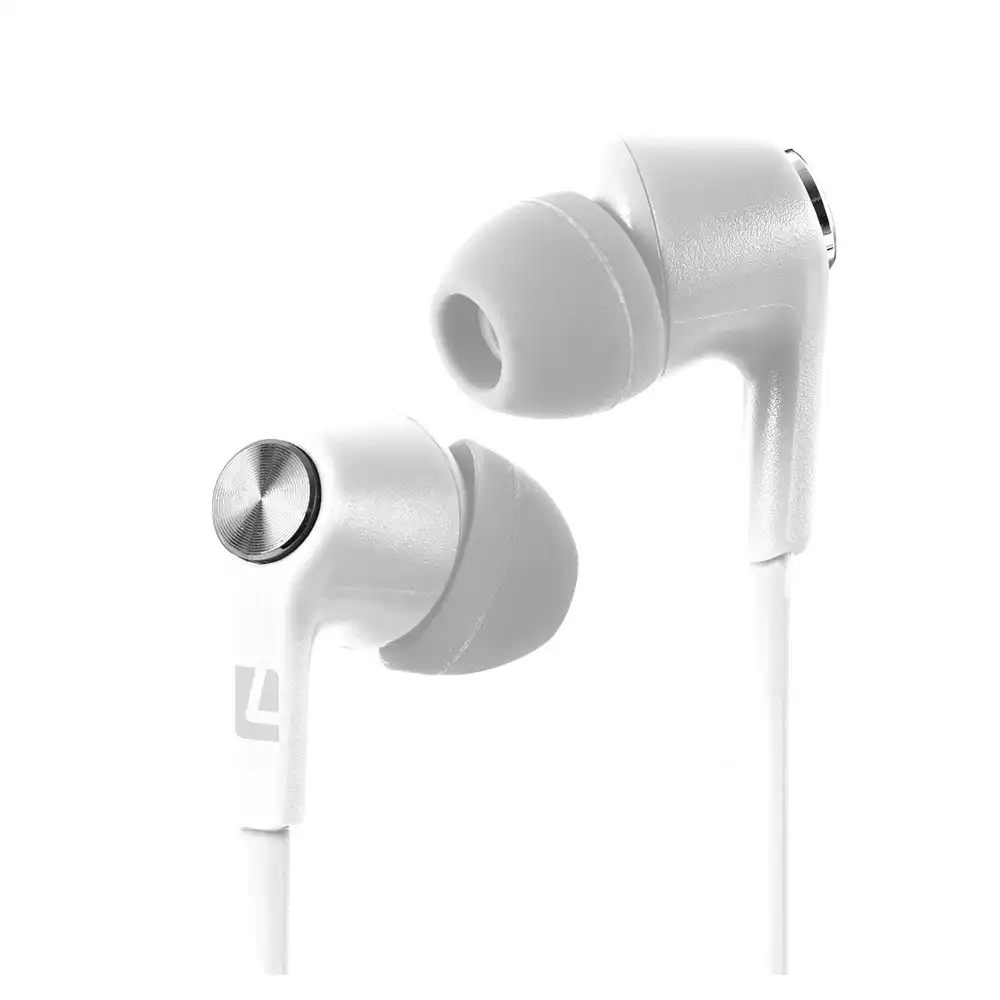 Liquid Ears Wired In-Ear Earphones/Headphones for Music/Calls w/ Mic/3.5mm White