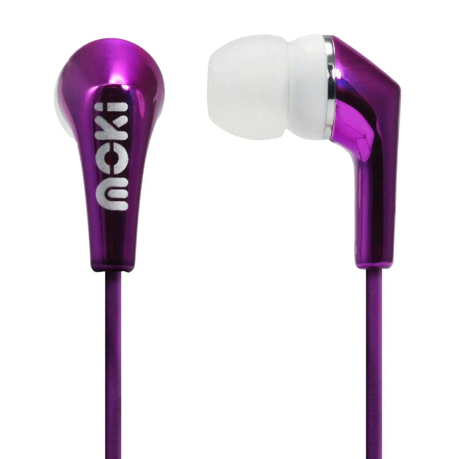 Moki Silicone Buds Metallics Headphones 3.5mm Earphone for iPhone/Android Pink