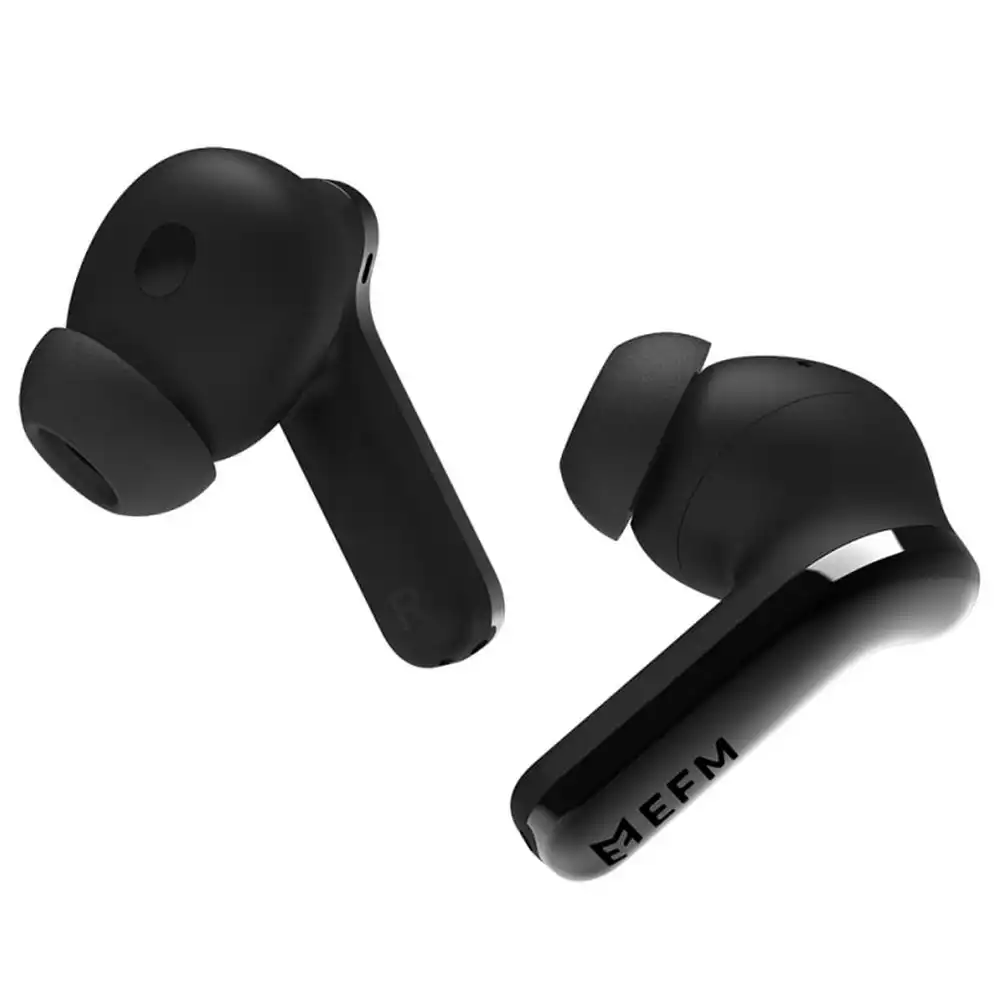 EFM TWS Wireless Bluetooth ANC Earbuds w/ Charging Case for Smartphones Black