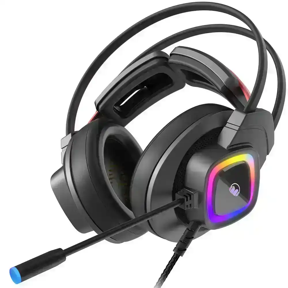 Monster Mission Bot PC Gaming Headset Over-Ear Plug-In/Wired 3.5mm w/Mic Black