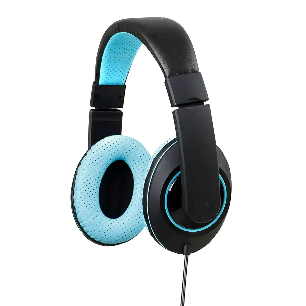 Kensington Over-Ear Headphones/Headset w/ Inline Mic/Volume For PC Con Blue