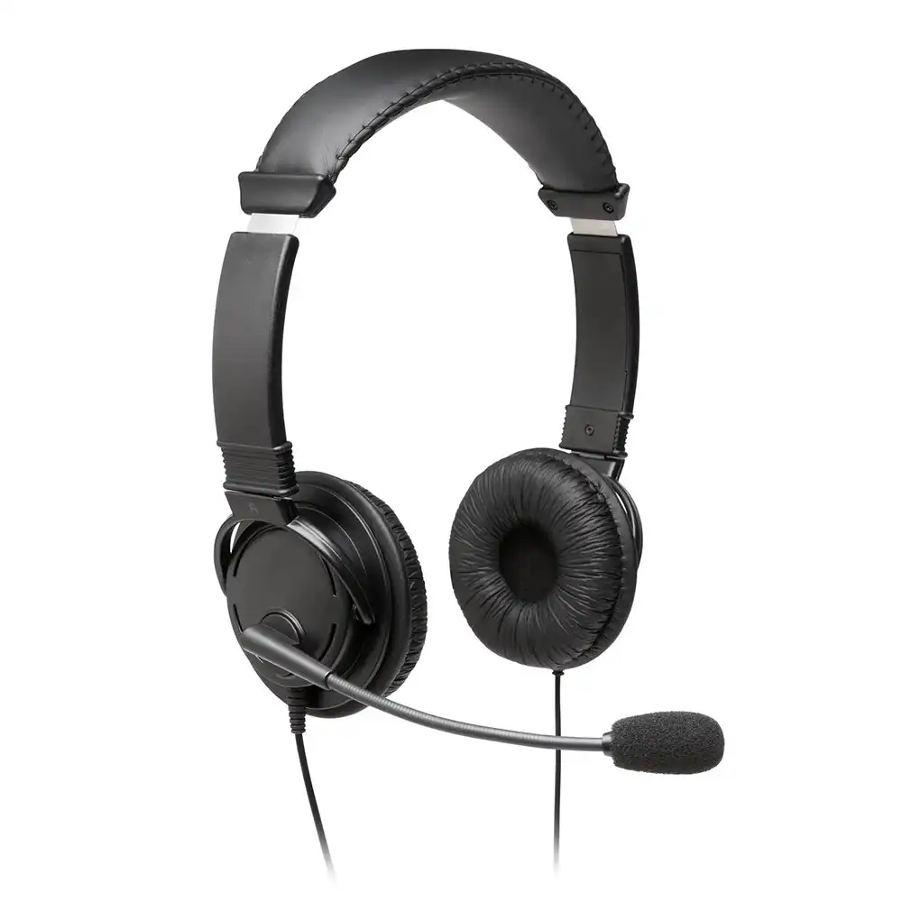 Kensington Hi-Fi 3.5mm Over-Ear Headphones w/ Mic For Laptop/Computer PC Black
