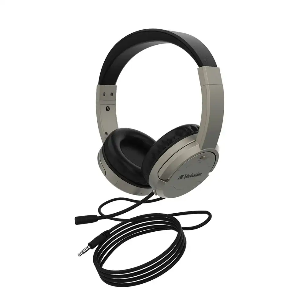 Verbatim Active Noise Cancelling Headset w/Noise Cancelling Mic/3.5mm Audio Jack