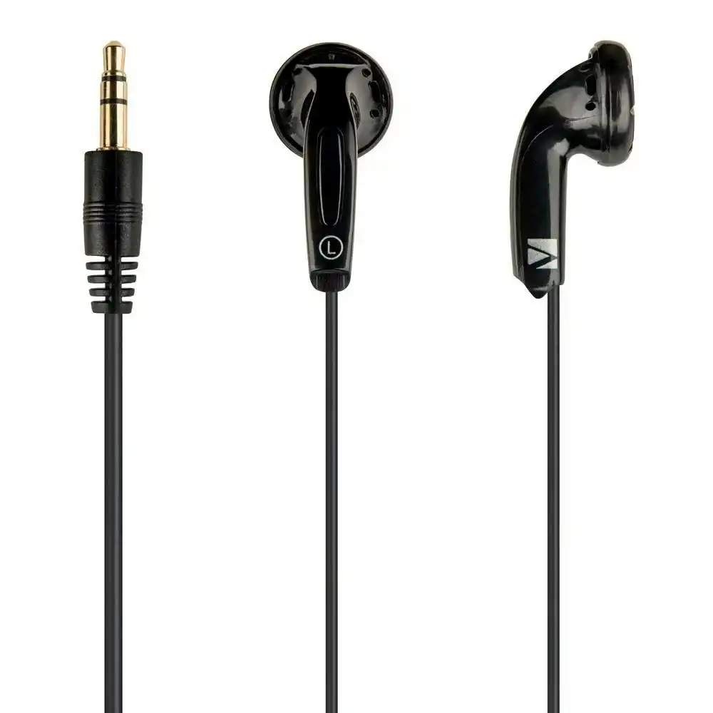 2x Verbatim Earbuds Stereo In Ear Headphones Head Set w/3.5mm Audio Jack Black