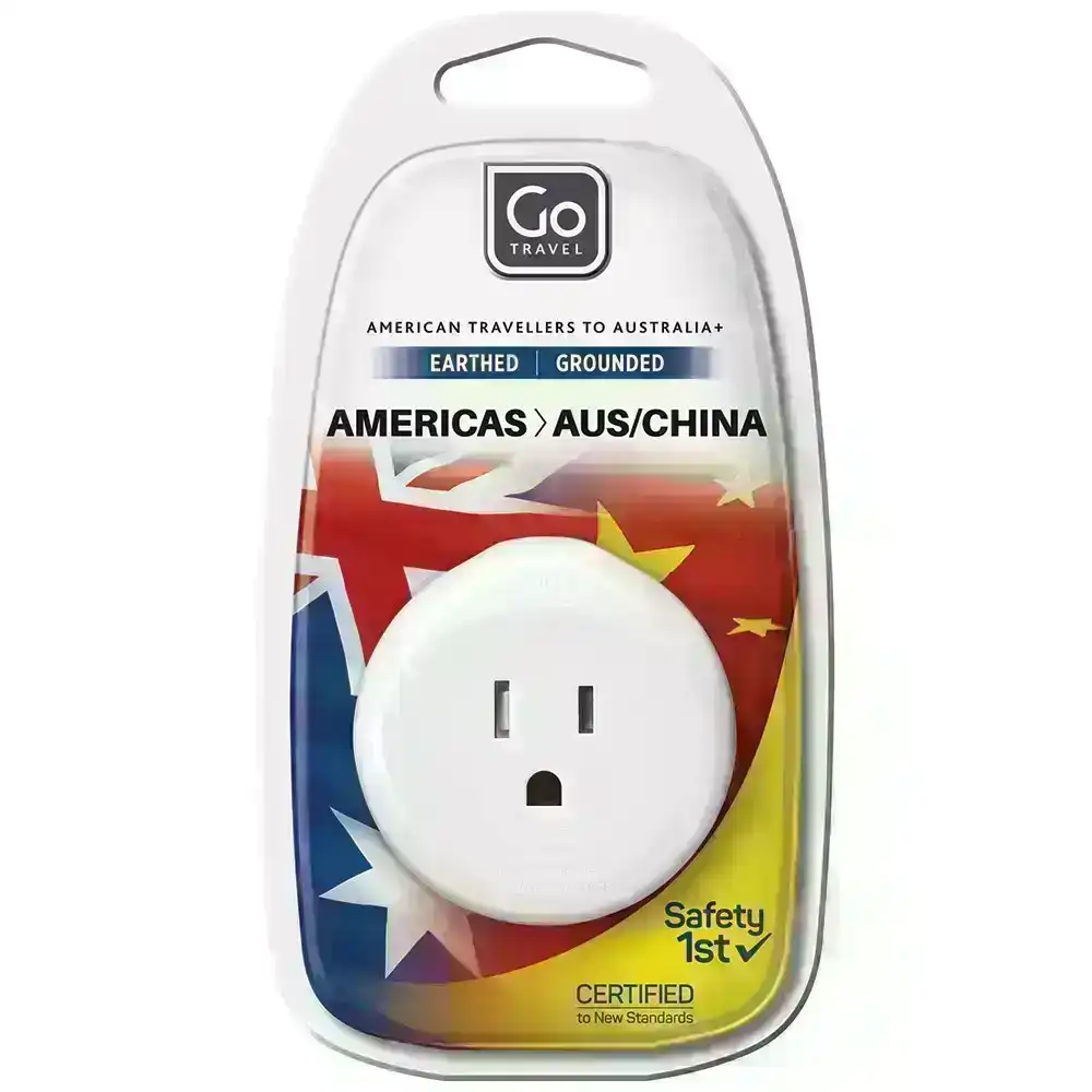 Go Travel USA To AU/NZ/CHINA Adapter 3 Pin Wall Power Outlet Plug Socket