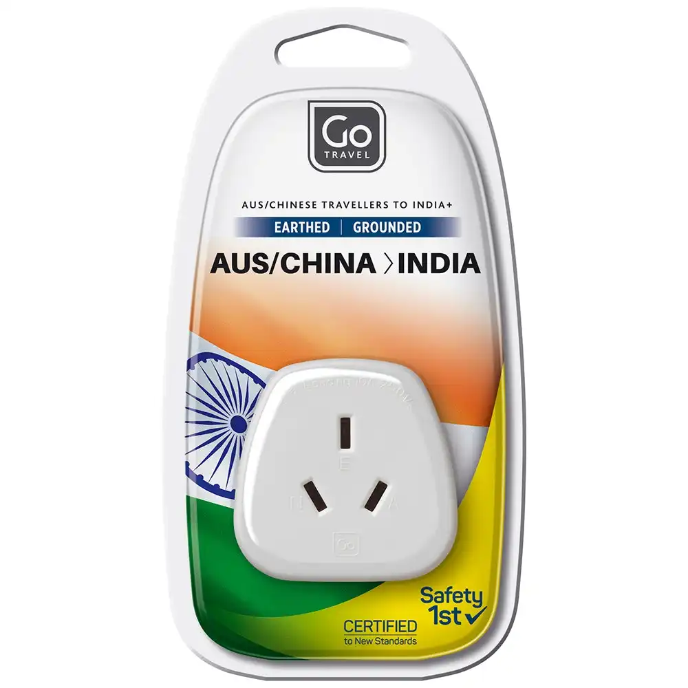 Go Travel AU/NZ/CHINA To INDIA Adapter 3 Pin Wall Power Plug Outlet Socket