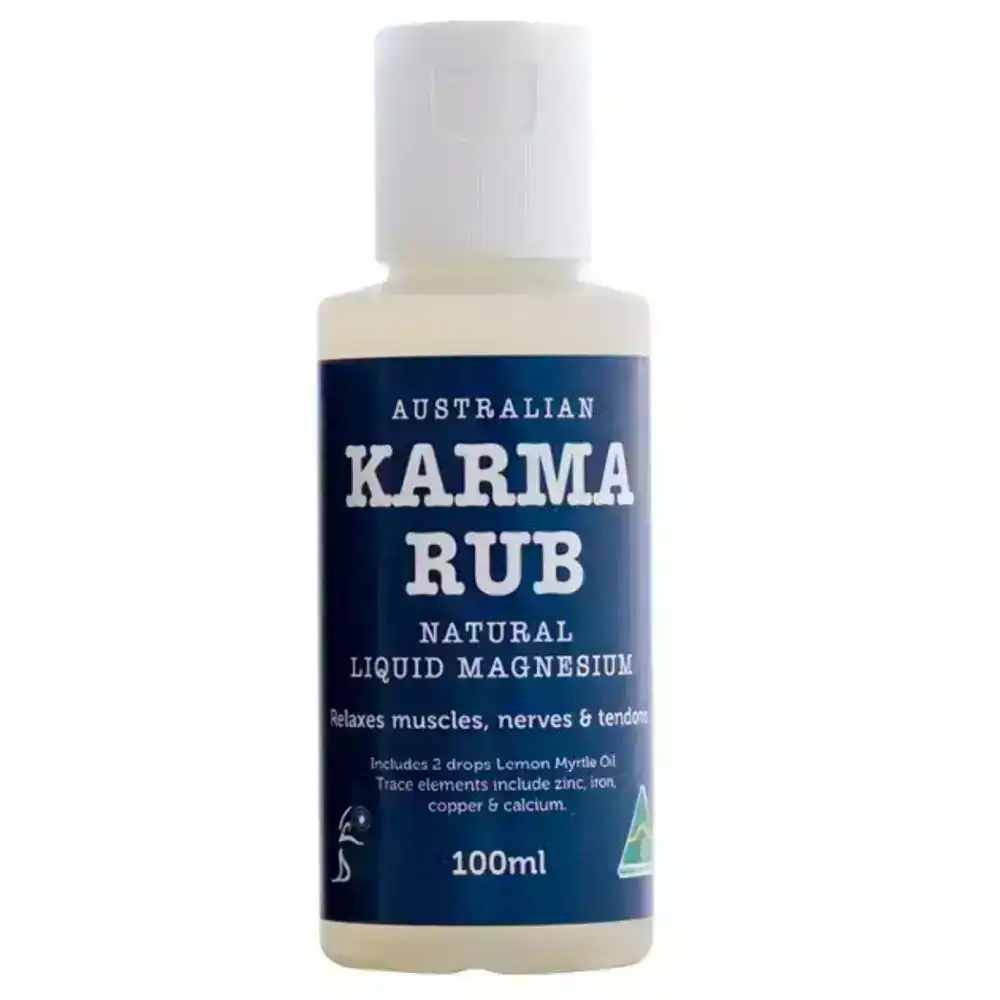 Karma Rub Natural Liquid Magnesium 100ml Bottle Muscle/Body Recovery/Relaxation