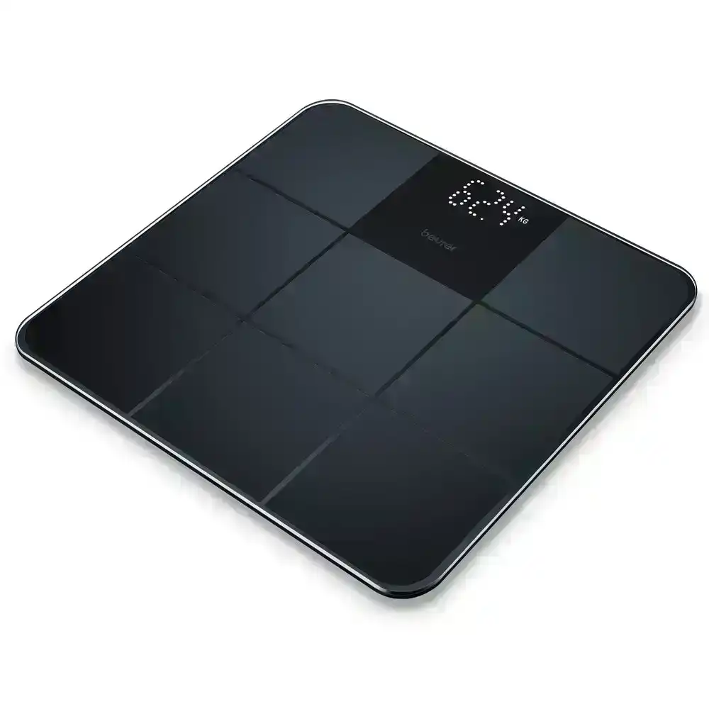 Beurer 30cm Black 180kg Glass Body Weight Bathroom Scale w/ LED Digital Display