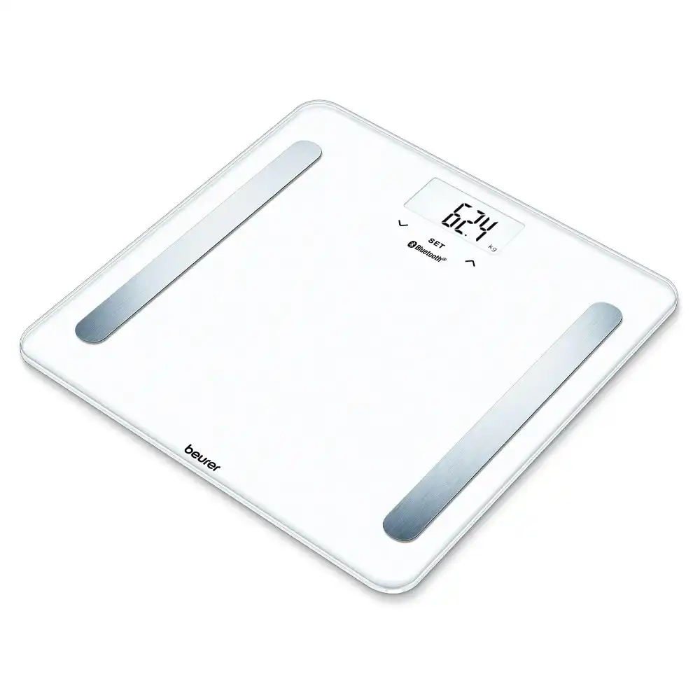 Beurer 180kg Diagnostic Bluetooth Bathroom Scale Body Weight/Fat/BMI/Muscle WHT