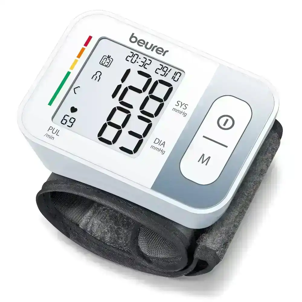 Beurer 8.4cm Portable Wrist Blood Pressure/Pulse/Health Monitor Digital Display