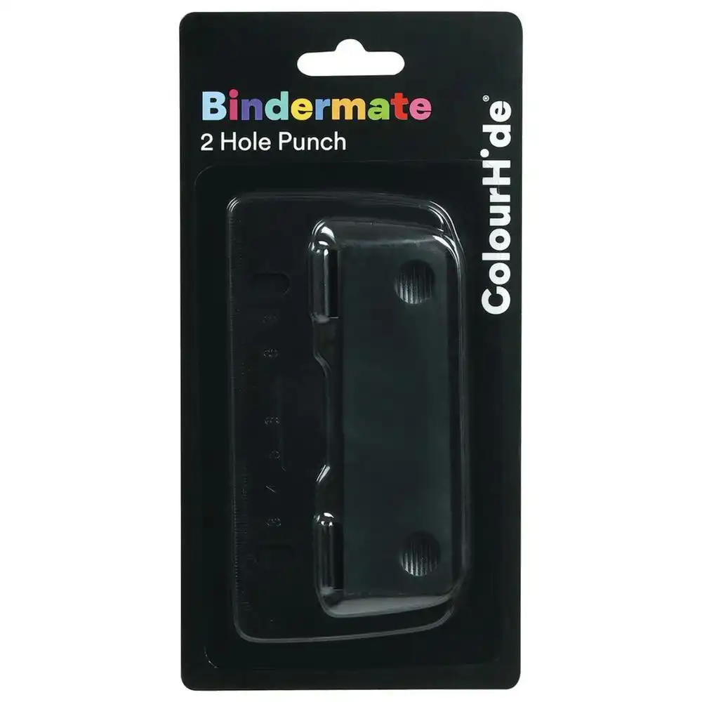 ColourHide Bindermate 2 Round Hole Punch Maker Paper Puncher for File Binder BLK