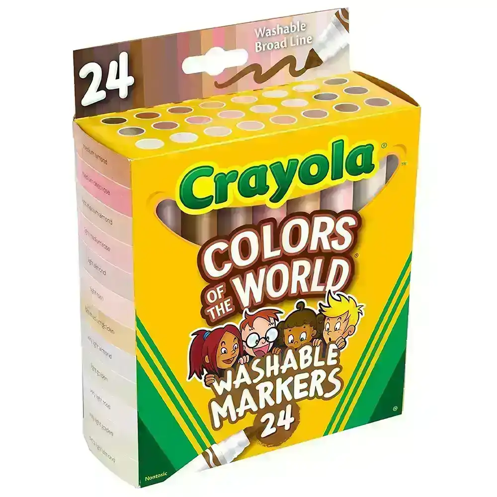 24pc Crayola Colours Of The World Washable Non Toxic Markers Kids/Children 3y+