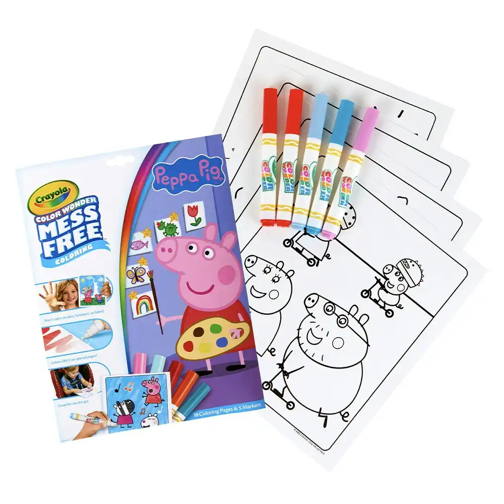 23pc Crayola Peppa Pig Colour Wonder Pages/Markers Drawing Art Kids/Children 3y+