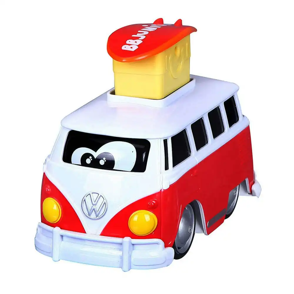 BB Junior 15cm Volkswagen Expression Changes/Press & Go Bus Toy Kids 9m+ Red