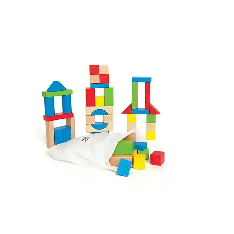 50pc Hape Maple Educational/Activity Building/Stacking Blocks Toy Kids/Baby 12m+
