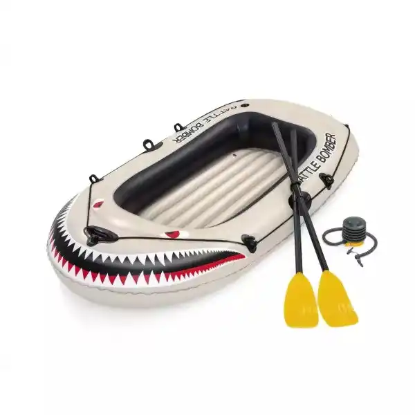 Bestway 196cm Inflatable Boat Battle Bomber Water Raft w/ 2x Paddles Set 6y+