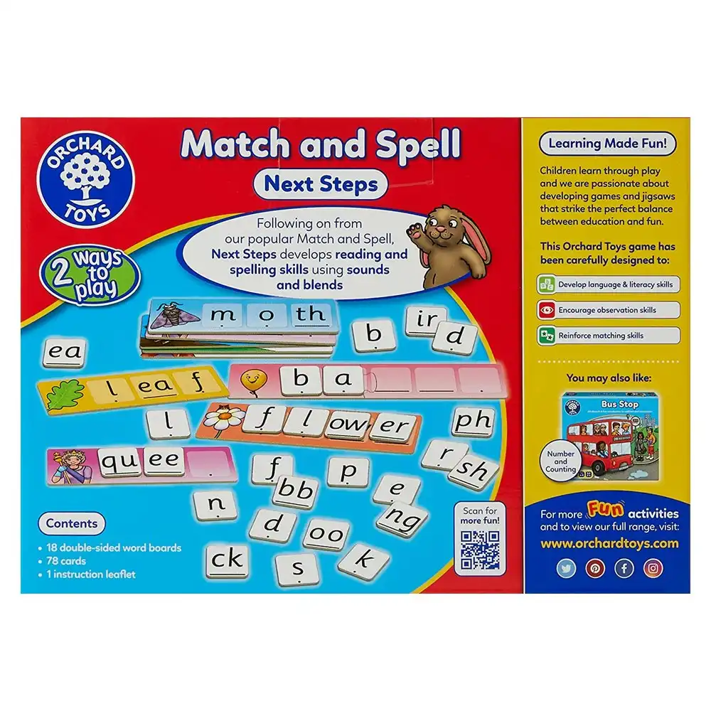 Orchard Toys Game Match & Spell Next Steps Kids Educational Board/Card Toy 5y+