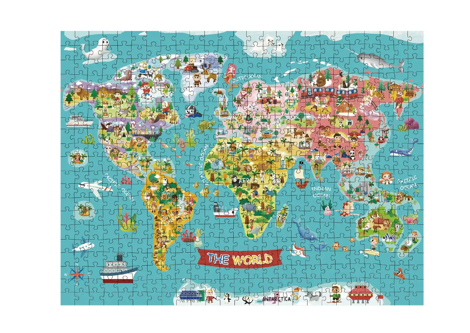 500pc Tookyland World Map Kids/Children's Junior 61 x 46cm Jigsaw Puzzle 6+