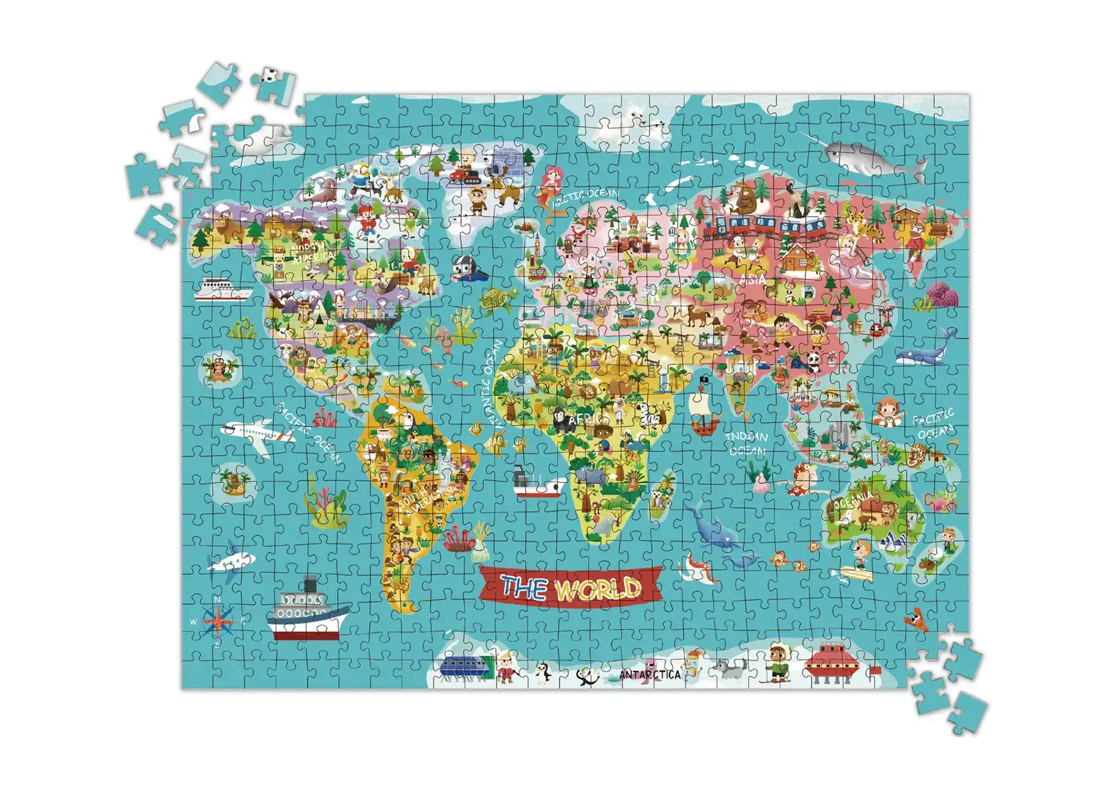 500pc Tookyland World Map Kids/Children's Junior 61 x 46cm Jigsaw Puzzle 6+